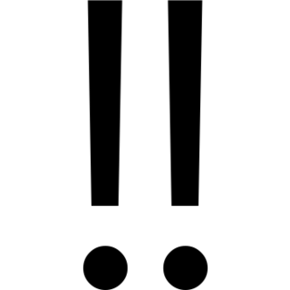 Double Exclamation Mark as drawn by Microsoft in Windows 8.0