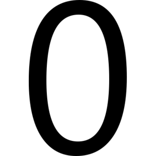 Digit Zero as drawn by Microsoft in Windows 8.0