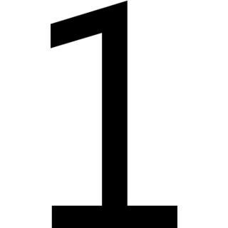 Digit One as drawn by Microsoft in Windows 8.0