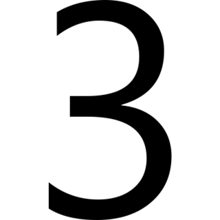 Digit Three as drawn by Microsoft in Windows 8.0