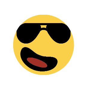 Smiling Face with Sunglasses as drawn by Microsoft in Windows 8.1