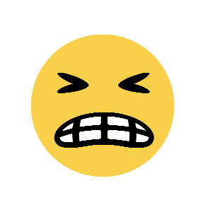 Grimacing Face as drawn by Microsoft in Windows 8.1