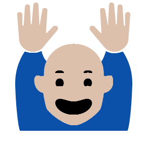 Raising Hands as drawn by Microsoft in Windows 8.1