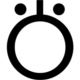 Heavy Circle with Stroke and Two Dots Above, the previous design