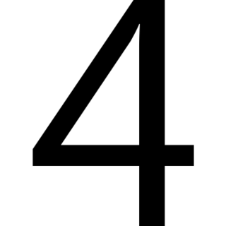 Digit Four as drawn by Microsoft in Windows 8.1