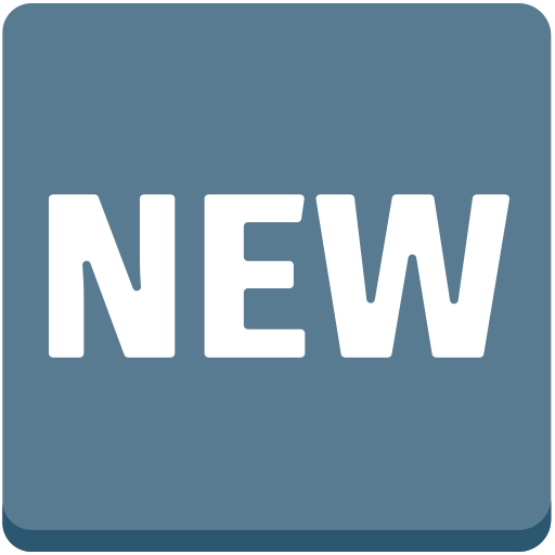 Wort „New“ in Blauem Quadrat as drawn by Mozilla in Firefox OS 2.5