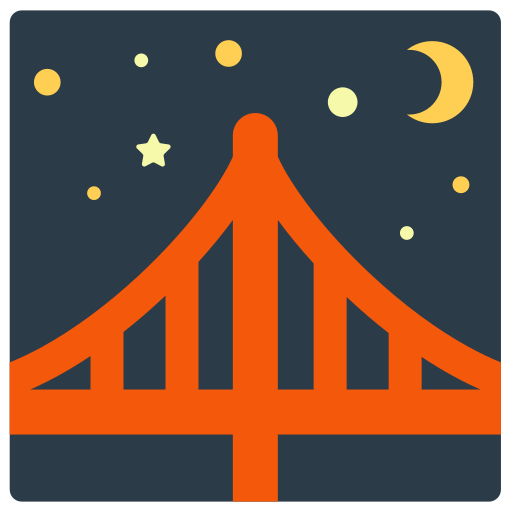 bridge at night as rendered by Mozilla