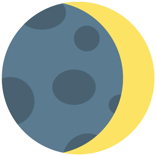 waxing crescent moon as rendered by Mozilla