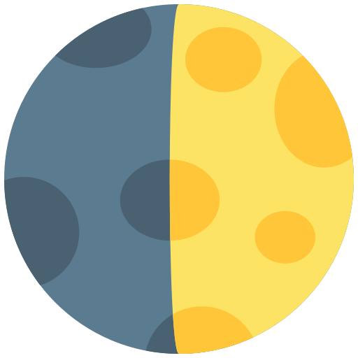 first quarter moon as rendered by Mozilla