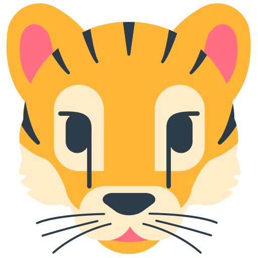 Tiger Face as drawn by Mozilla in Firefox OS 2.5