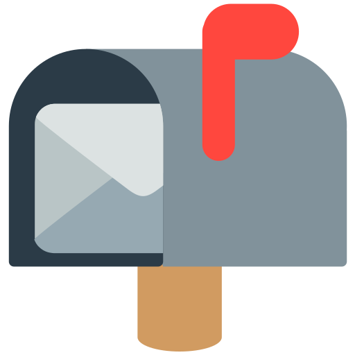 open mailbox with raised flag as rendered by Mozilla