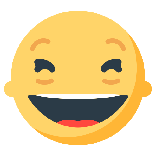 Grinning Squinting Face as drawn by Mozilla in Firefox OS 2.5