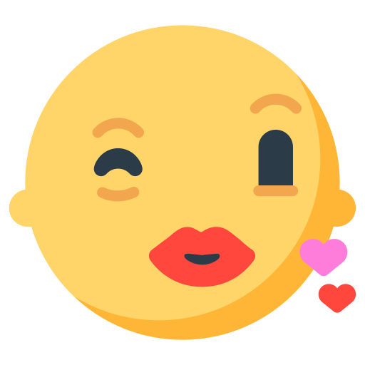 face blowing a kiss as rendered by Mozilla