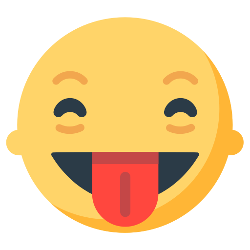Squinting Face with Tongue as drawn by Mozilla in Firefox OS 2.5