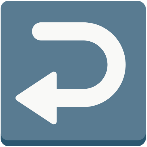 right arrow curving left as rendered by Mozilla