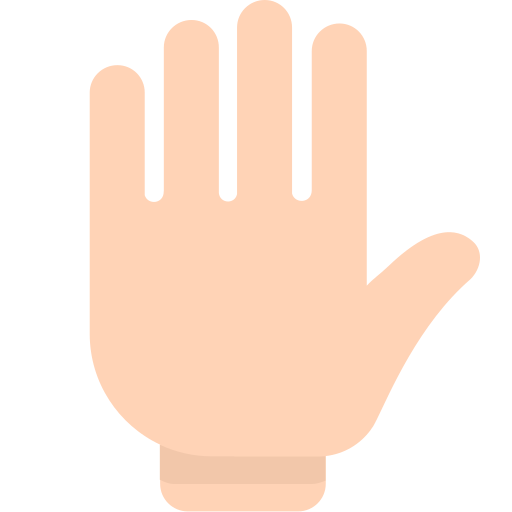 Raised Hand as drawn by Mozilla in Firefox OS 2.5