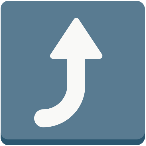 right arrow curving up as rendered by Mozilla