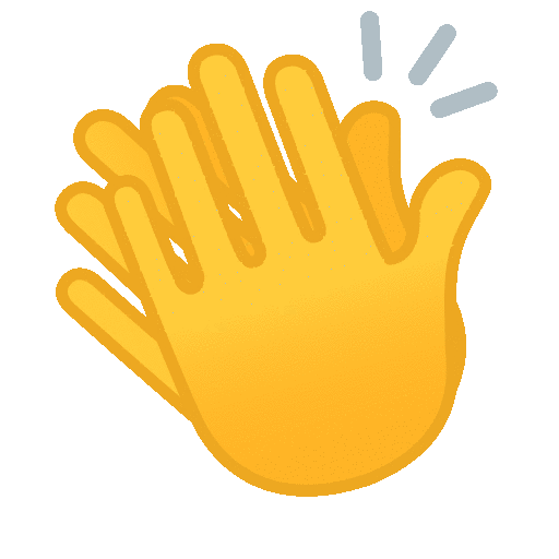 Clapping Hands as drawn by Noto Animated Emoji in 14.0
