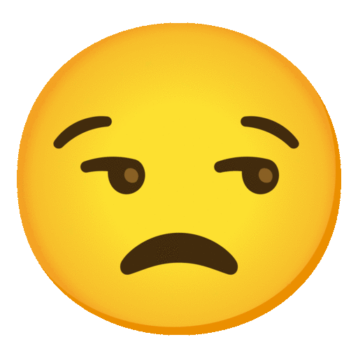 不高兴 as drawn by Noto Animated Emoji in 14.0