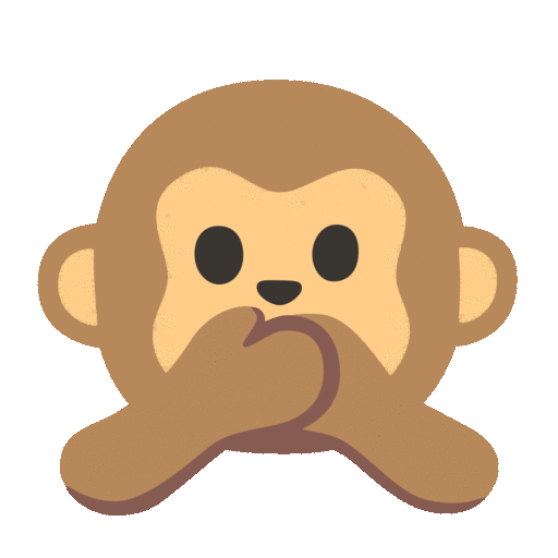 Speak-No-Evil Monkey as drawn by Noto Animated Emoji in 14.0