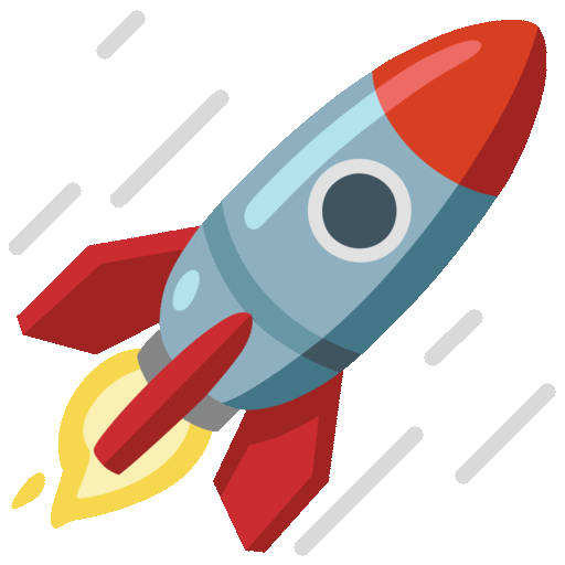 Rocket as drawn by Noto Animated Emoji in 14.0