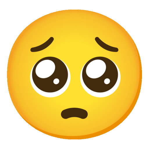 Pleading Face as drawn by Noto Animated Emoji in 14.0