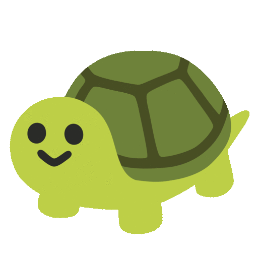 Turtle as drawn by Noto Animated Emoji in 15.0
