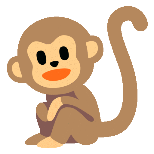 Monkey as drawn by Noto Animated Emoji in 16.0