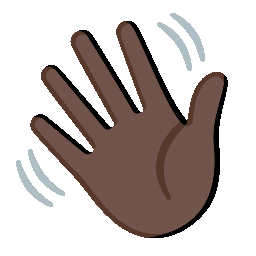 Waving Hand: Dark Skin Tone, the design in this release