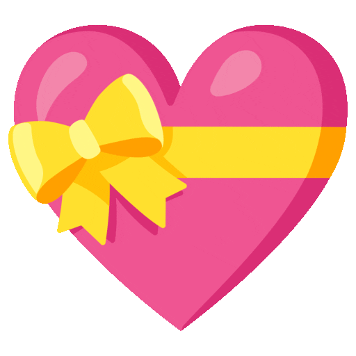 Heart with Ribbon as drawn by Noto Animated Emoji in 16.0