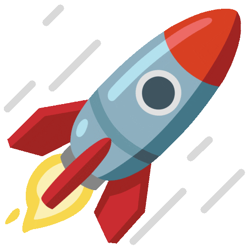 Rocket as drawn by Noto Animated Emoji in 16.0