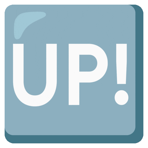 pulsante UP! as rendered by Noto Animated Emoji