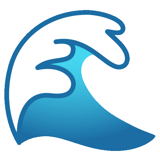 water wave as rendered by Noto Animated Emoji