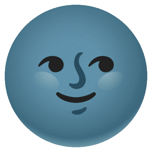 new moon face as rendered by Noto Animated Emoji