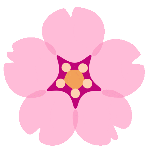 cherry blossom as rendered by Noto Animated Emoji