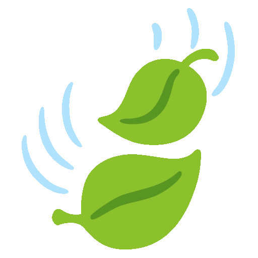 leaf fluttering in wind as rendered by Noto Animated Emoji