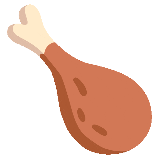poultry leg as rendered by Noto Animated Emoji