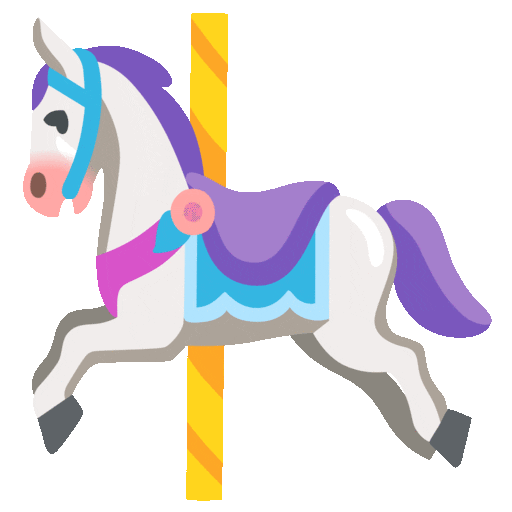 carousel horse as rendered by Noto Animated Emoji