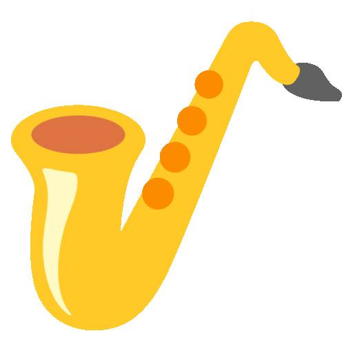 saxophone as rendered by Noto Animated Emoji