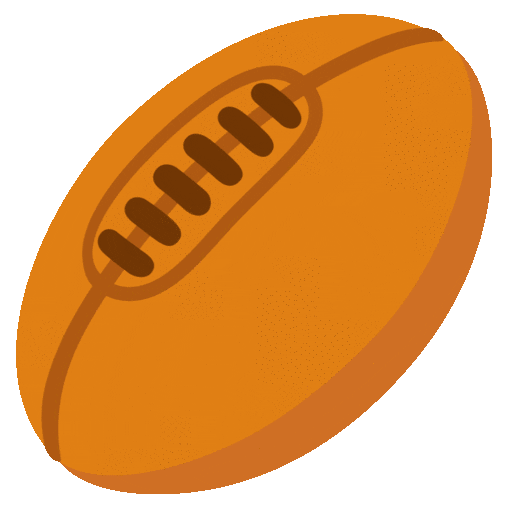 rugby football as rendered by Noto Animated Emoji