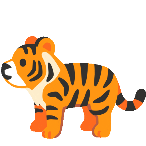 Tiger as drawn by Noto Animated Emoji in 17.0