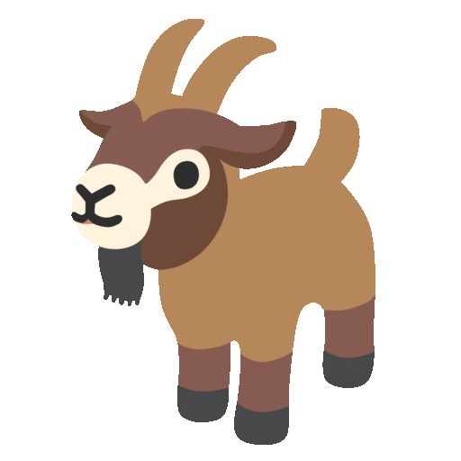 goat as rendered by Noto Animated Emoji