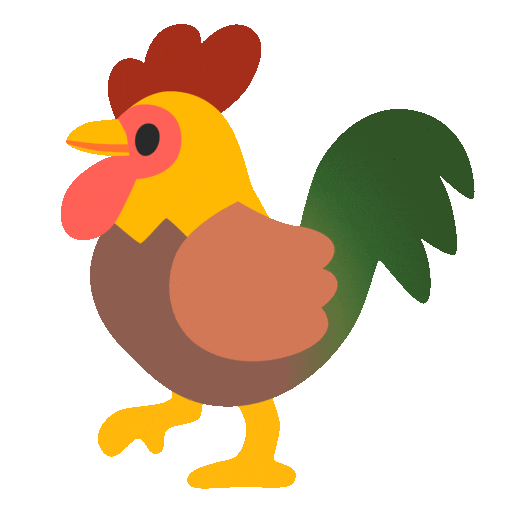 rooster as rendered by Noto Animated Emoji