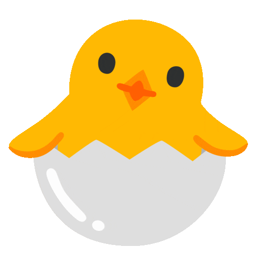 pulcino che nasce as rendered by Noto Animated Emoji