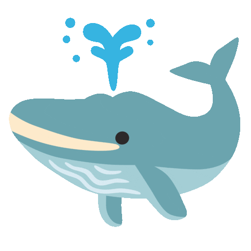 blasender Wal as rendered by Noto Animated Emoji