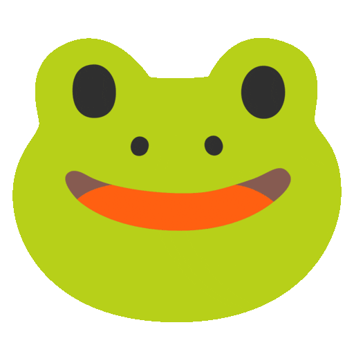 Frog as drawn by Noto Animated Emoji in 17.0