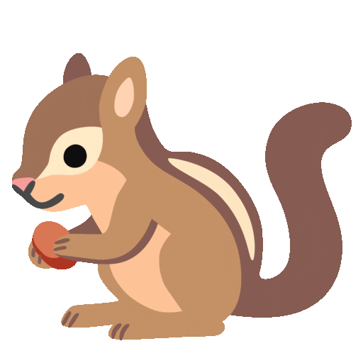Streifenhörnchen as rendered by Noto Animated Emoji