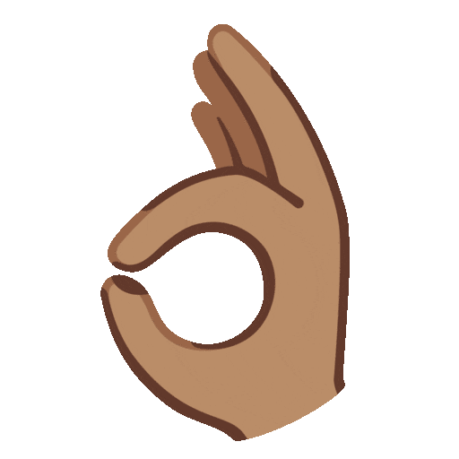 OK hand: medium skin tone as rendered by Noto Animated Emoji