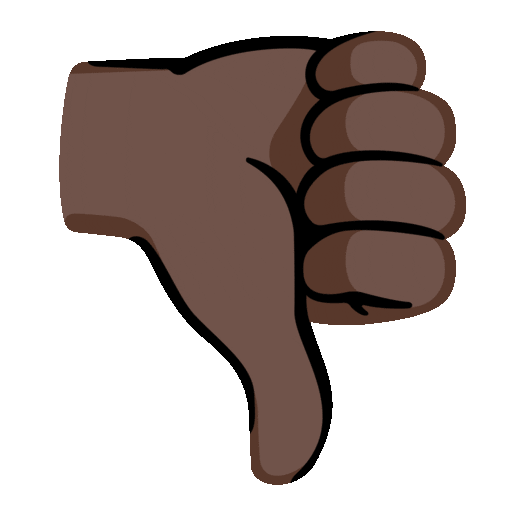 thumbs down: dark skin tone as rendered by Noto Animated Emoji