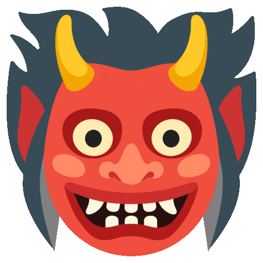 demonio japonés oni as rendered by Noto Animated Emoji
